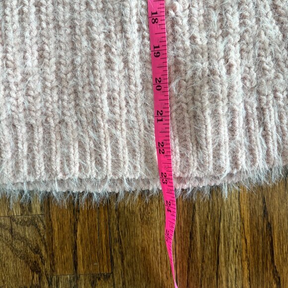 POL Women's Pink Knit Sweater With Flannel Sleeves Size Large Cotton Blend Small - Picture 8 of 9